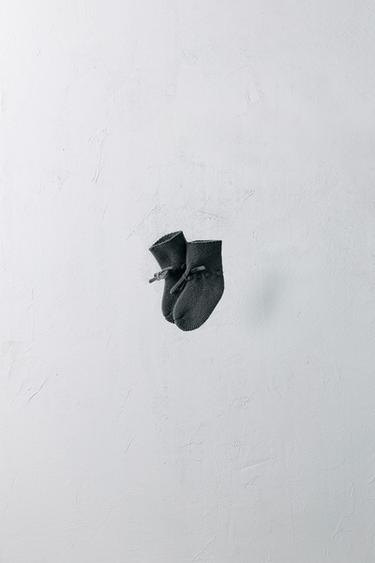 1-12 MONTHS/ 100% CASHMERE LIMITED EDITION BOOTIES - Anthracite grey by Zara