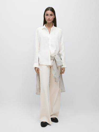 Zara Flowing linen shirt - White - Image 0