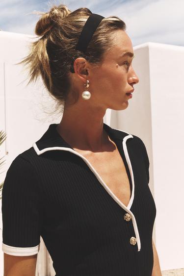 BRINCOS DE ARGOLA COM PÉROLA - Dourado da Zara