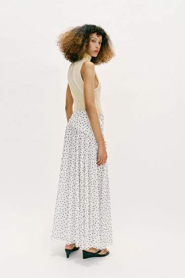 LONG DOTS SKIRT - Black / White by Zara - Image 5