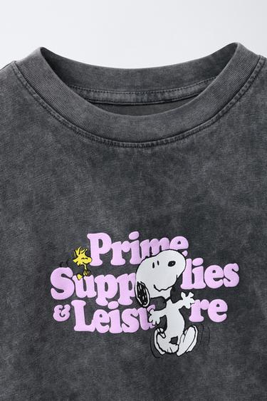SNOOPY ™ RAISED PRINT T-SHIRT - Anthracite grey by Zara - Image 2
