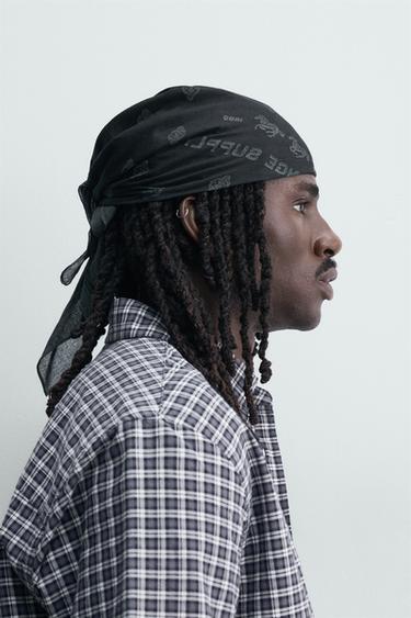 BANDANA À IMPRIMÉ GÉOMÉTRIQUE - Noir de Zara - Image 1