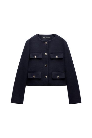 CROPPED JACKET WITH FLAPS