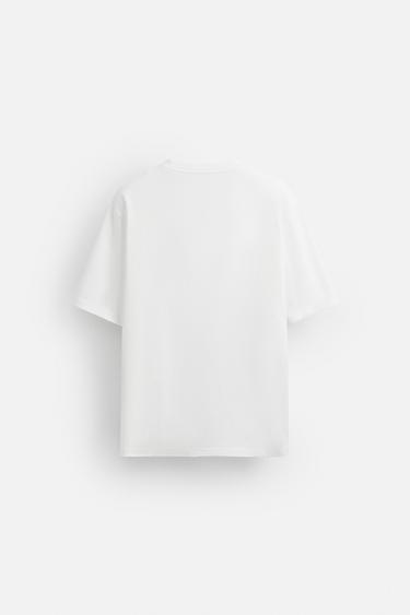 CONTRAST EMBROIDERY T-SHIRT - White by Zara - Image 7