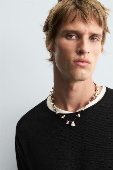 TEXTURED WASHED SWEATER - Black by Zara