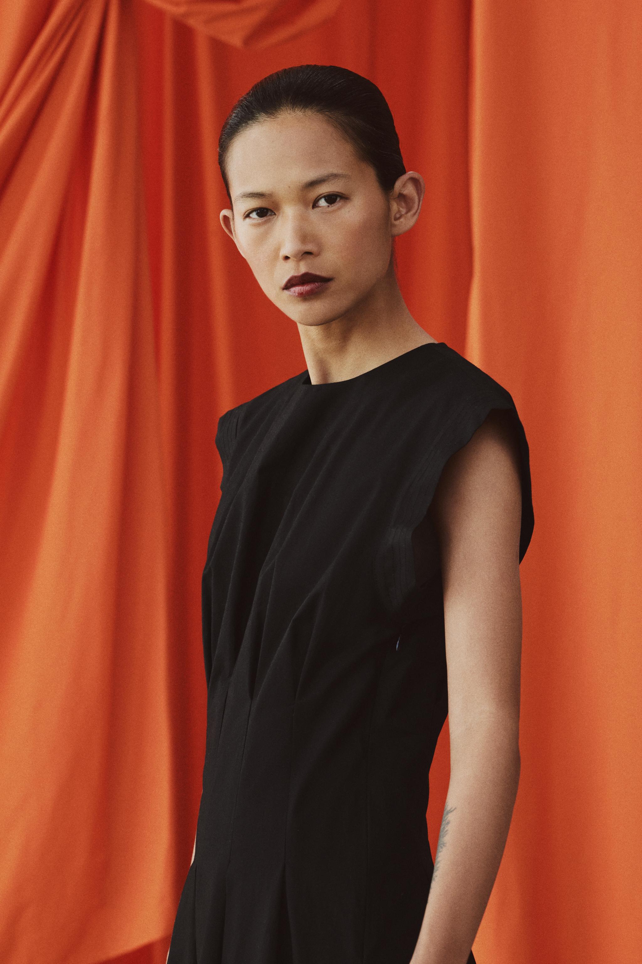 ROBE EN POPELINE PLISSÉE ZW COLLECTION