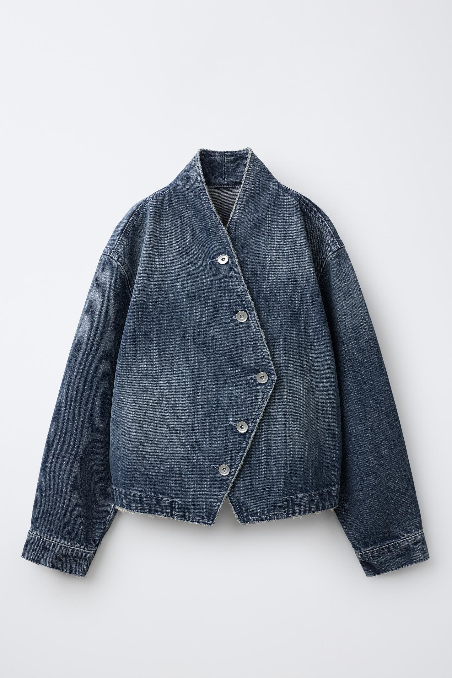 Детская куртка Zara Double-Breasted Denim Jacket, цвет: Синий — фото 2