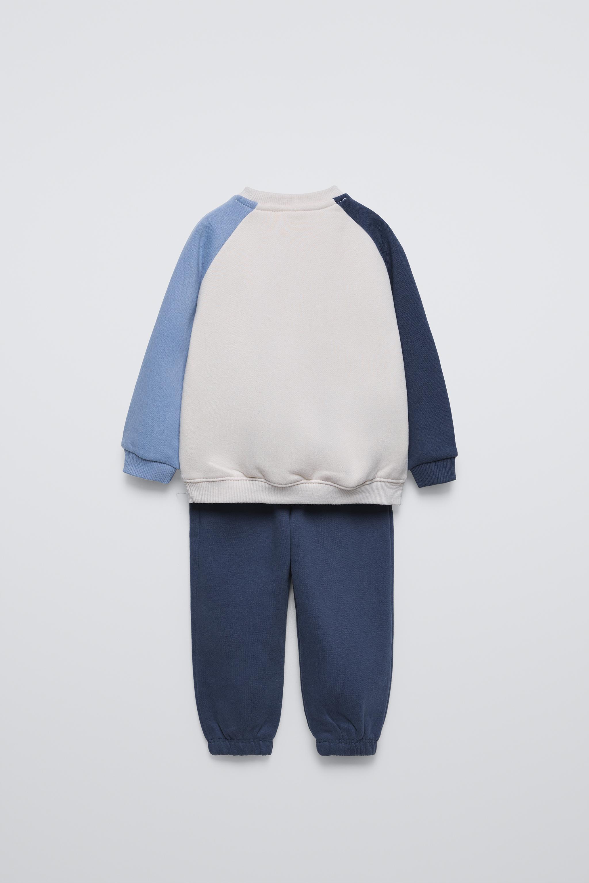 EMBROIDERED SWEATSHIRT AND JOGGERS MATCHING SET Blue ZARA United States