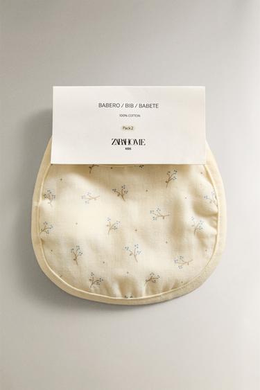 CHILDREN'S MINI FLOWER BIB (PACK OF 2) - Oyster-white by Zara - Image 4