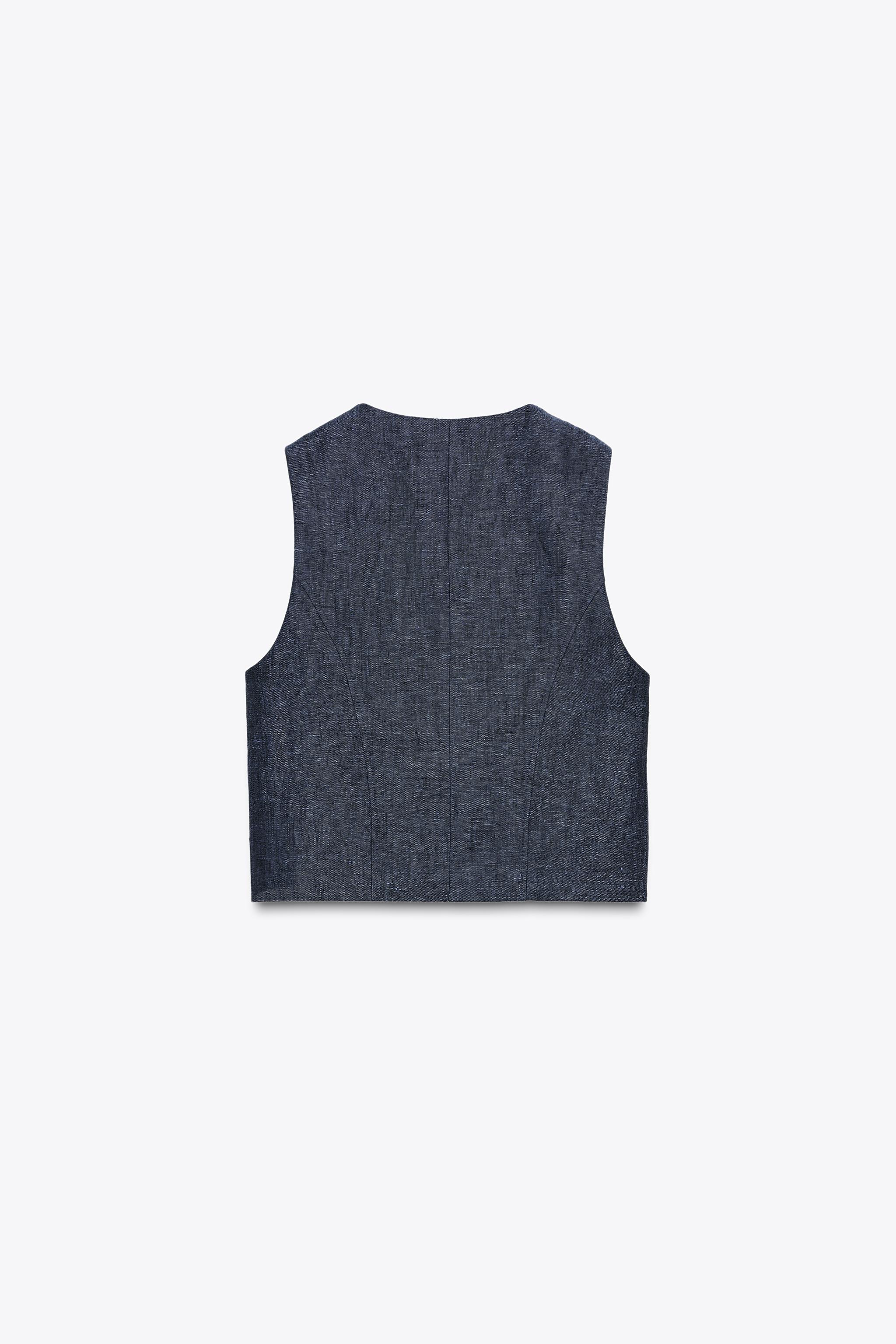 100% LINEN DOUBLE-BREASTED VEST