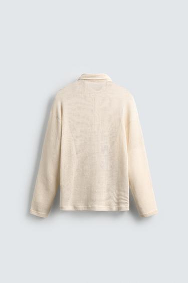 CHEMISE STRUCTURE OUVERTE - Blanc ivoire de Zara - Image 1