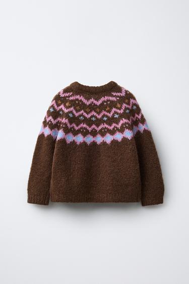 Pull Fille Zara Multicolore Taches – 3-4 Ans – Bon état