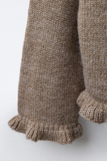 GILET EN MAILLE À VOLANTS AVEC LAINE - Beige clair de Zara - Image 3