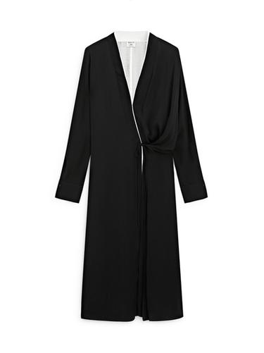 Vestido fluido cruzado con lazada - STUDIO - Negro de Zara