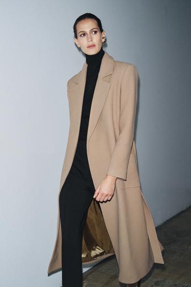 WOOL BLEND BELTED COAT ZW COLLECTION - camel by Zara