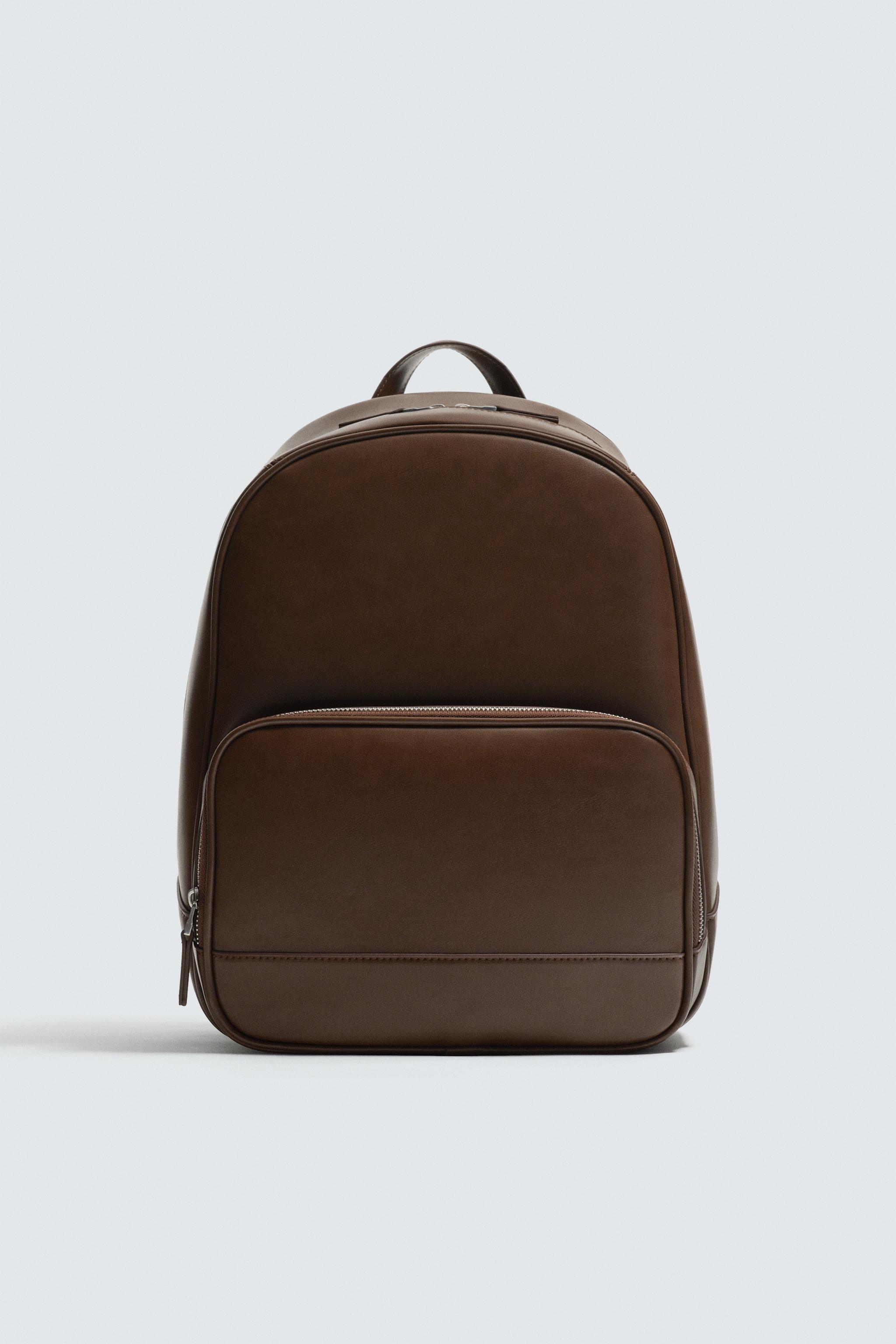 Zara Tan Leather Backpack The Mini Soft Backpack - Saharan Nude – MAISON de SABRÉ main image 3