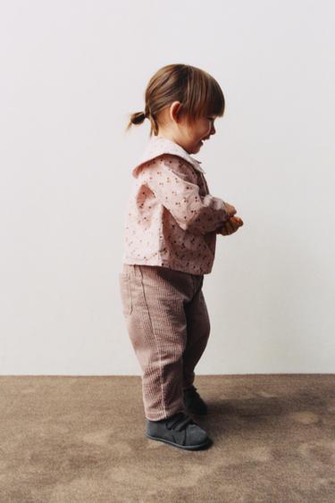CALÇA BAGGY DE VELUDO COTELÊ - Malva-polvilhado da Zara