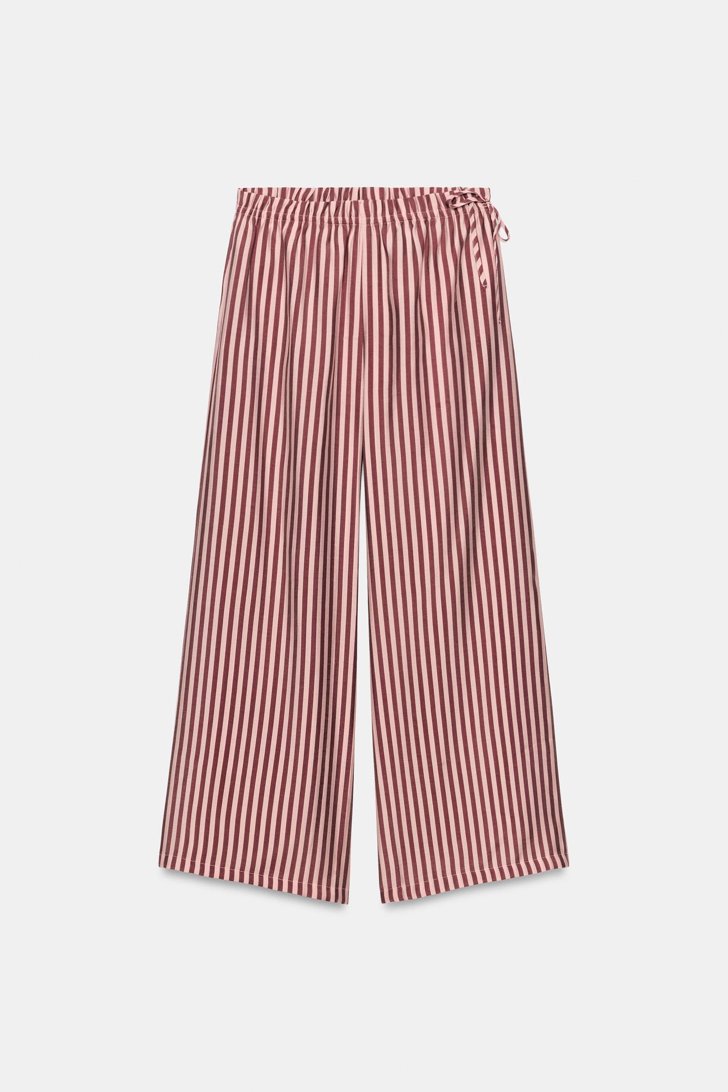 Брюки Zara Striped Wide Leg, цвет: Pinks — фото 5