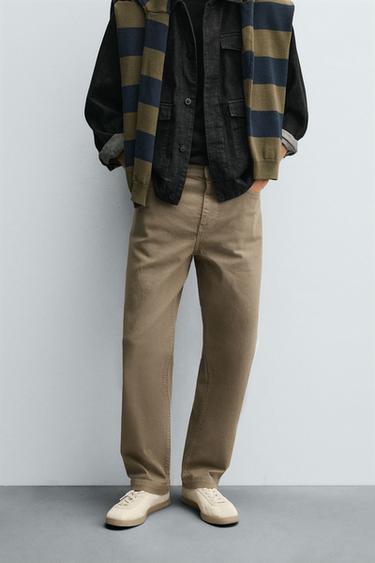 PANTALON STRAIGHT FIT - Marron clair de Zara