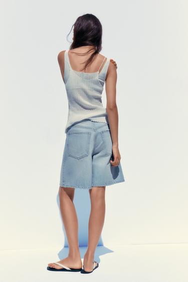 BERMUDA EN JEAN TRF LIGNE A TAILLE NORMALE - Bleu clair de Zara - Image 4