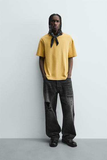 CAMISETA RELAXED FIT ESTRUCTURA - Miel de Zara - Imagen 0