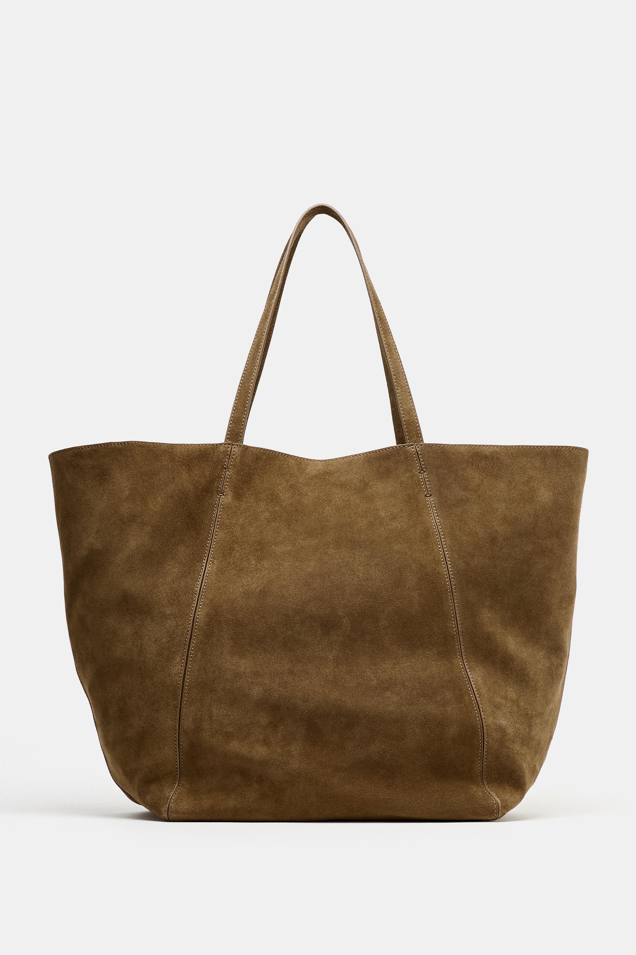 SUEDE MAXI SHOPPER BAG — 1-525