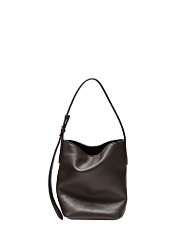 Nappa leather mini bucket bag — Brown 1