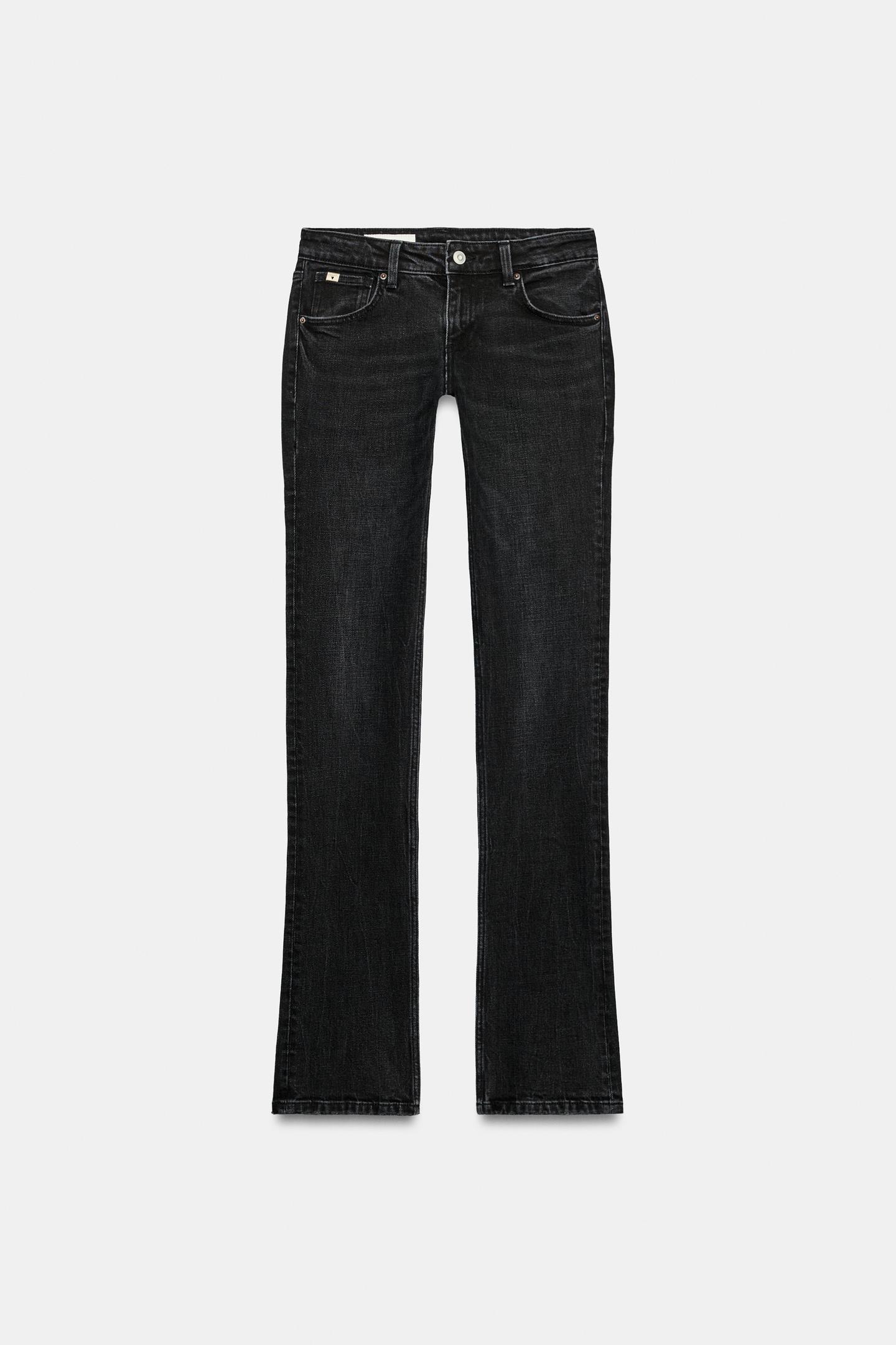Женские джинсы Zara TRF Low-Rise Slim-Fit Comfort, цвет: Чёрный — фото 7
