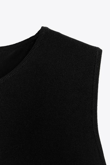 BALLOON HEM KNIT TOP - Black by Zara - Image 6