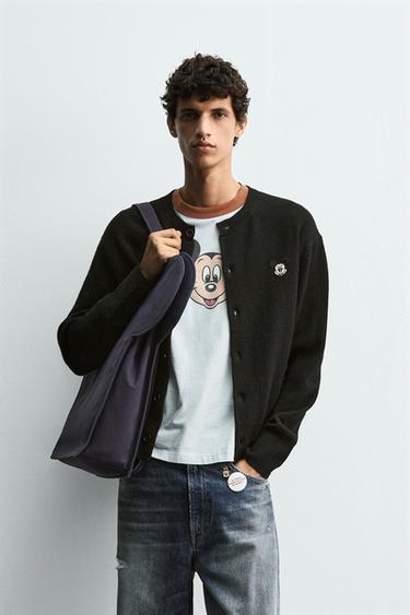 MICKEY MOUSE PATCH CARDIGAN HARRY LAMBERT FOR ZARA X DISNEY - Black by Zara