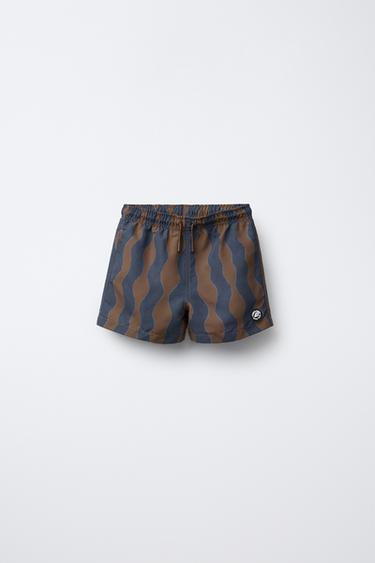 6-14 YEARS/ WAVE PRINT SWIM SHORTS - Blue by Zara