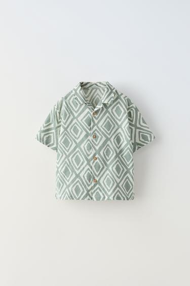 Zara PRINTED SHIRT - Light blue - Image 0
