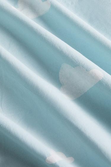 CHILDREN’S CLOUD PRINT DUVET COVER - Light blue by Zara - Image 4