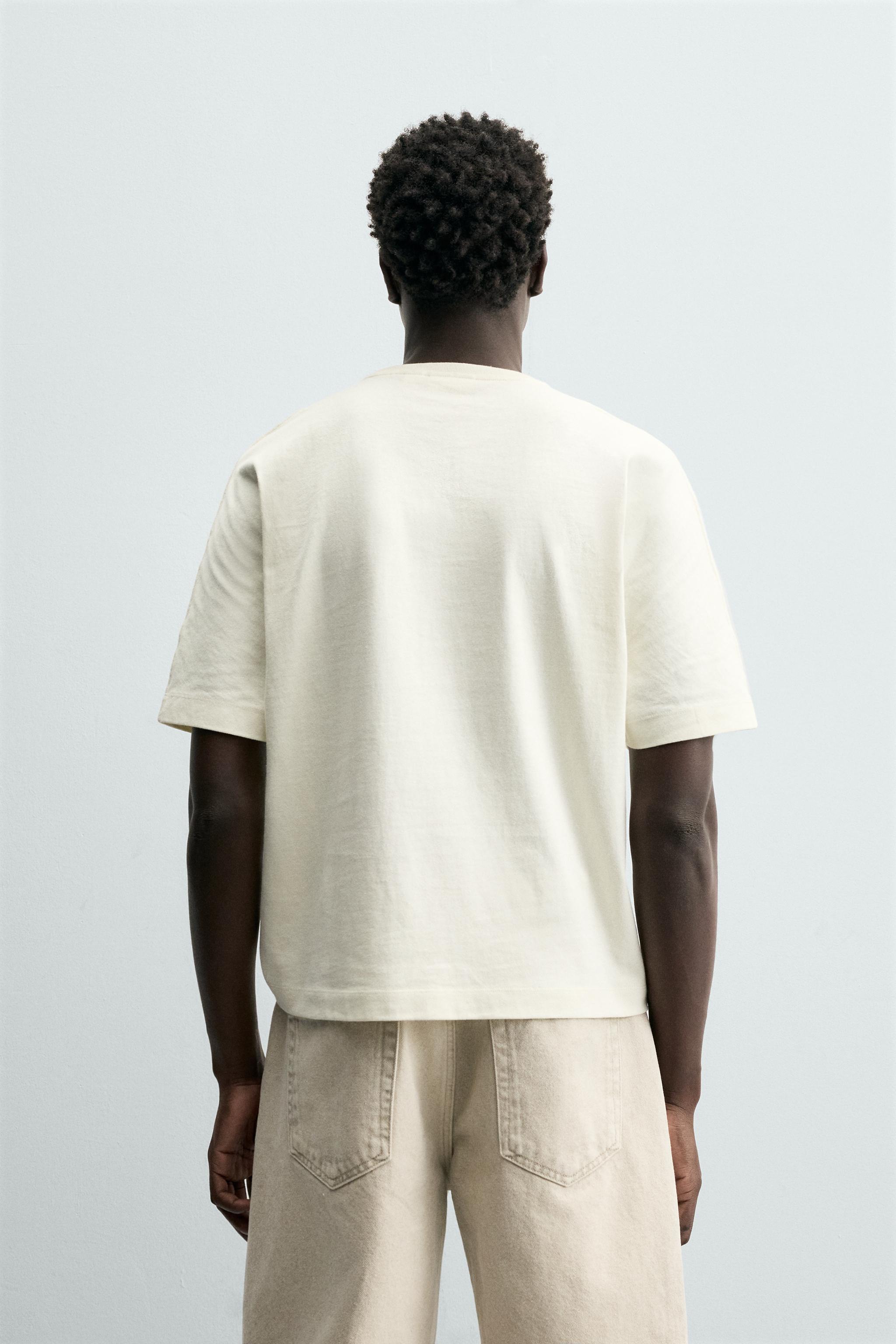 Zara BOXY FIT HEAVYWEIGHT T-SHIRT görsel 3