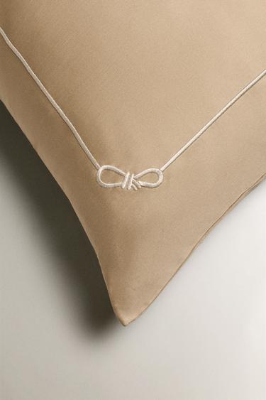 SATEEN PILLOWCASE WITH TRIM - Gold by Zara - Image 3