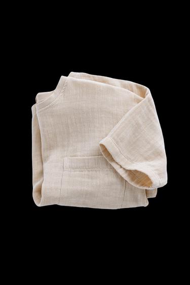 TIMELESZ - HEMD MIT TEXTUR UND TASCHE - Hellbeige von Zara