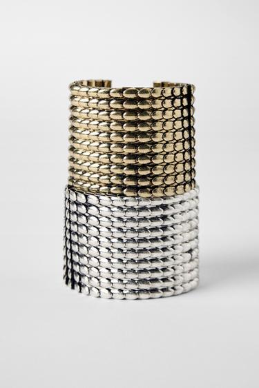 PACK OF 2 TEXTURED CUFFS KATE MOSS X ZARA - Gold / Silver by Zara - Image 2