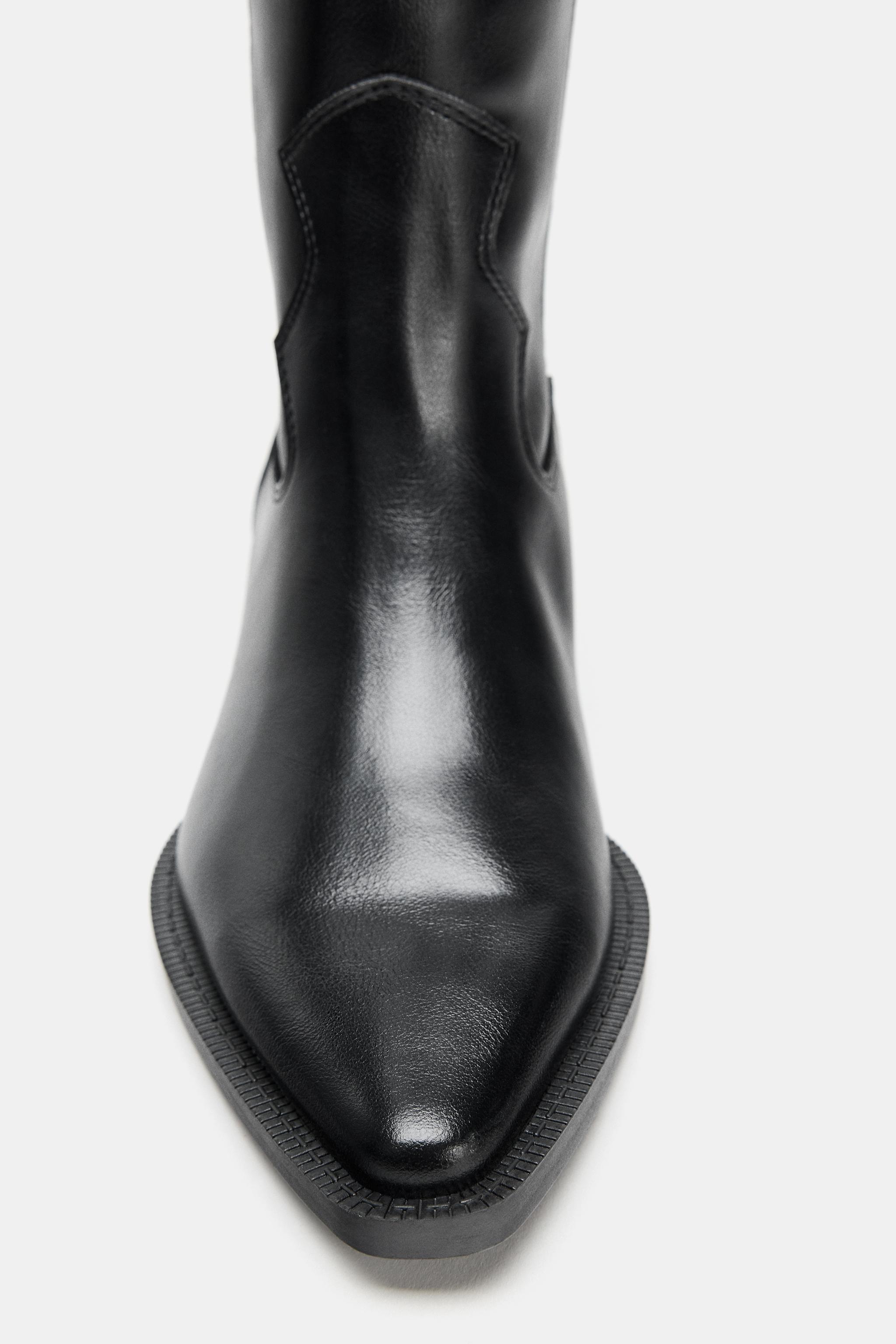 ラスティックフラットブーツ - ブラック | ZARA Japan / 日本
