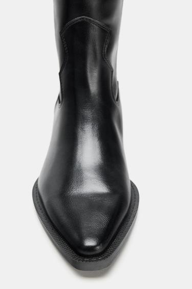 COWBOY FLAT BOOTS - Black by Zara