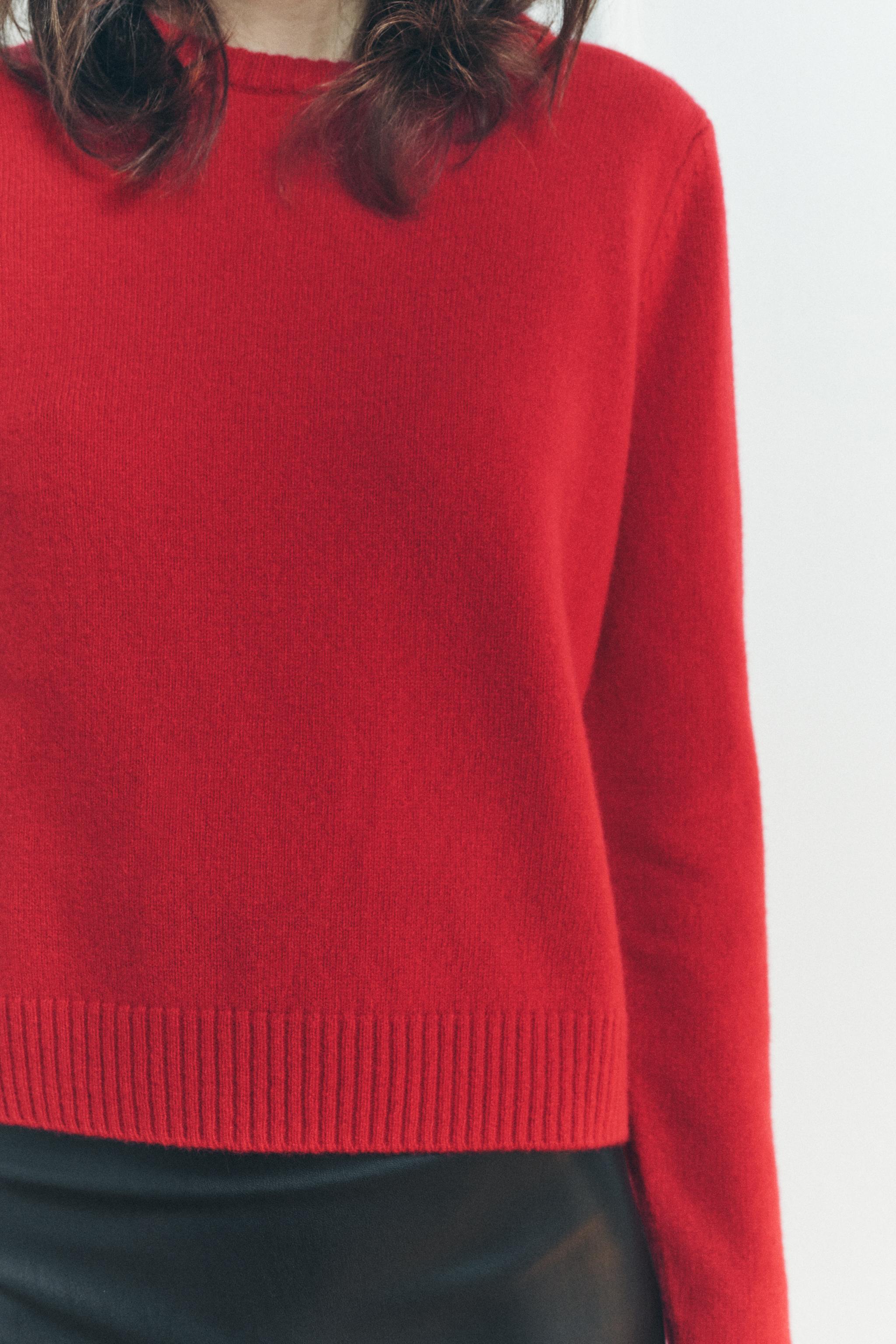 BASIC 100% WOOL SWEATER - Red | ZARA New Zealand