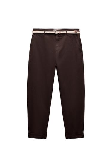 BELTED CHINO TROUSERS
