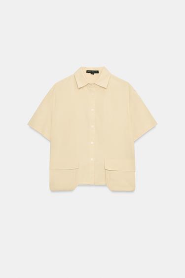 ZW COLLECTION SHIRT WITH POCKETS - Yellow by Zara - Image 7