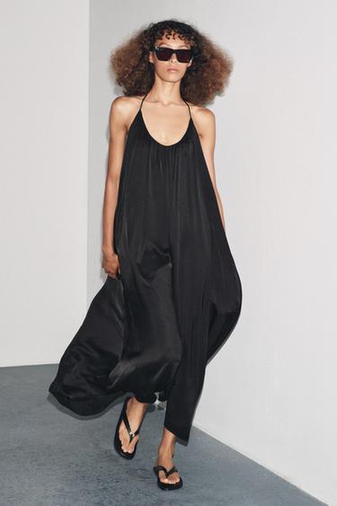 Zara SATINIRANA SLIP HALJINA ZW COLLECTION – Crna – Slika 0