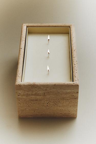 DECORATIVE MARBLE CANDLE - بيج الخاص بـ Zara