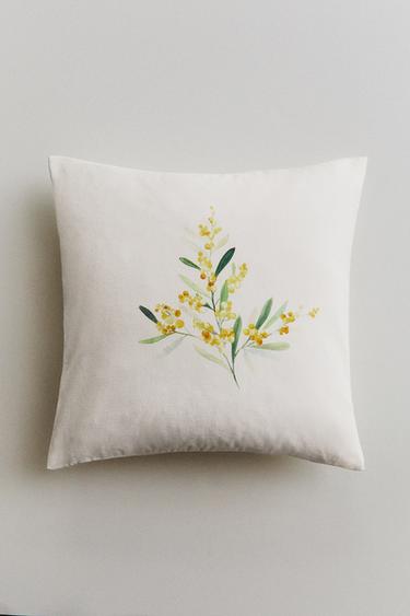 HOUSSE DE COUSSIN MIMOSA - Blanc cassé de Zara