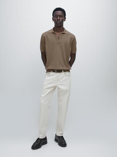 Zara Knit V-neck polo shirt - 548