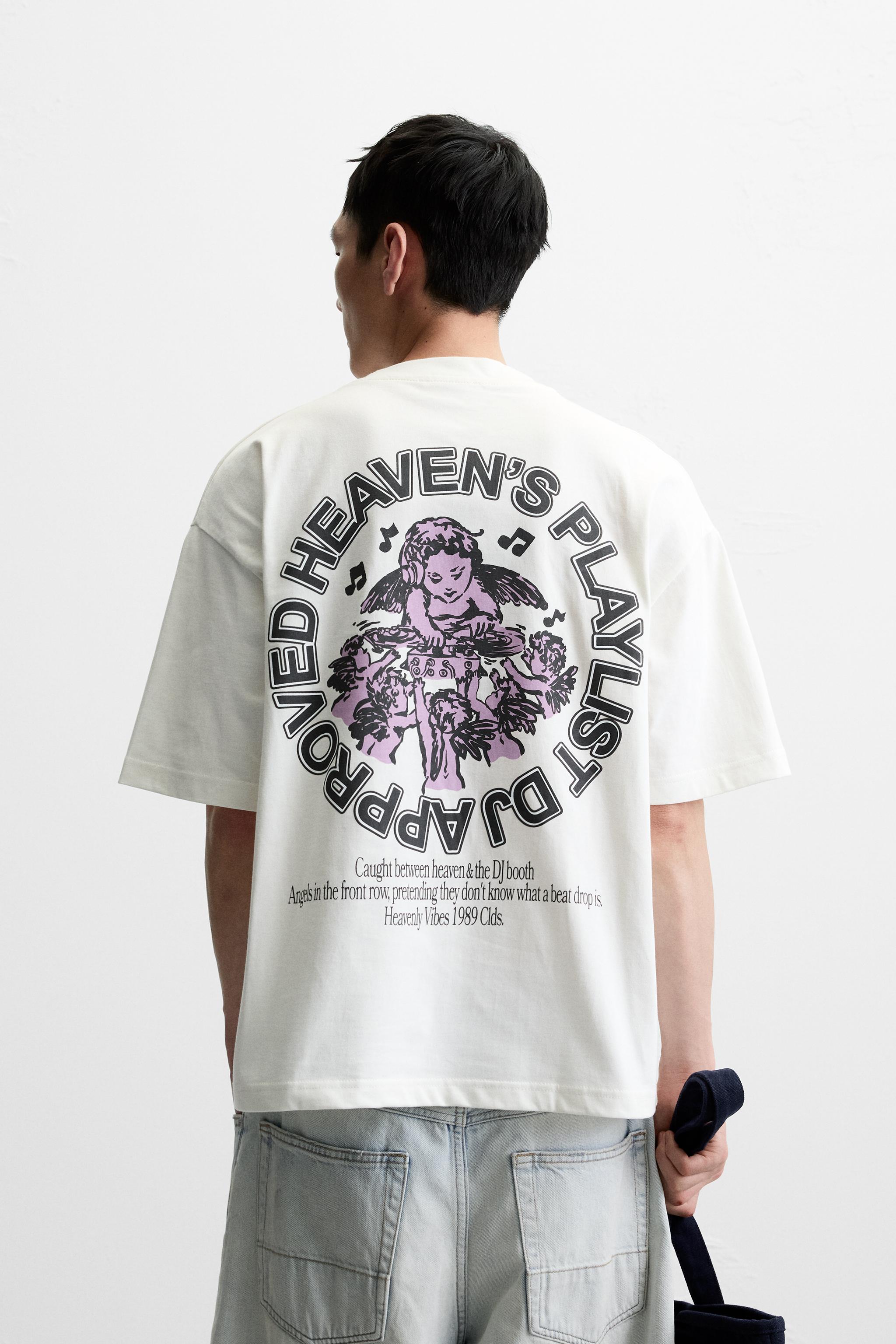 【SATIIIZ】Neden printed patch short-sleeved T-shirt Gothic Oversized Printed T-Shirt Harajuku Street Trend Men