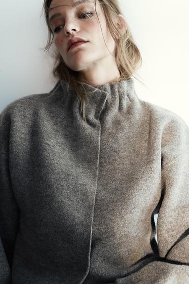 Zara KNIT BOMBER JACKET - Anthracite Gray