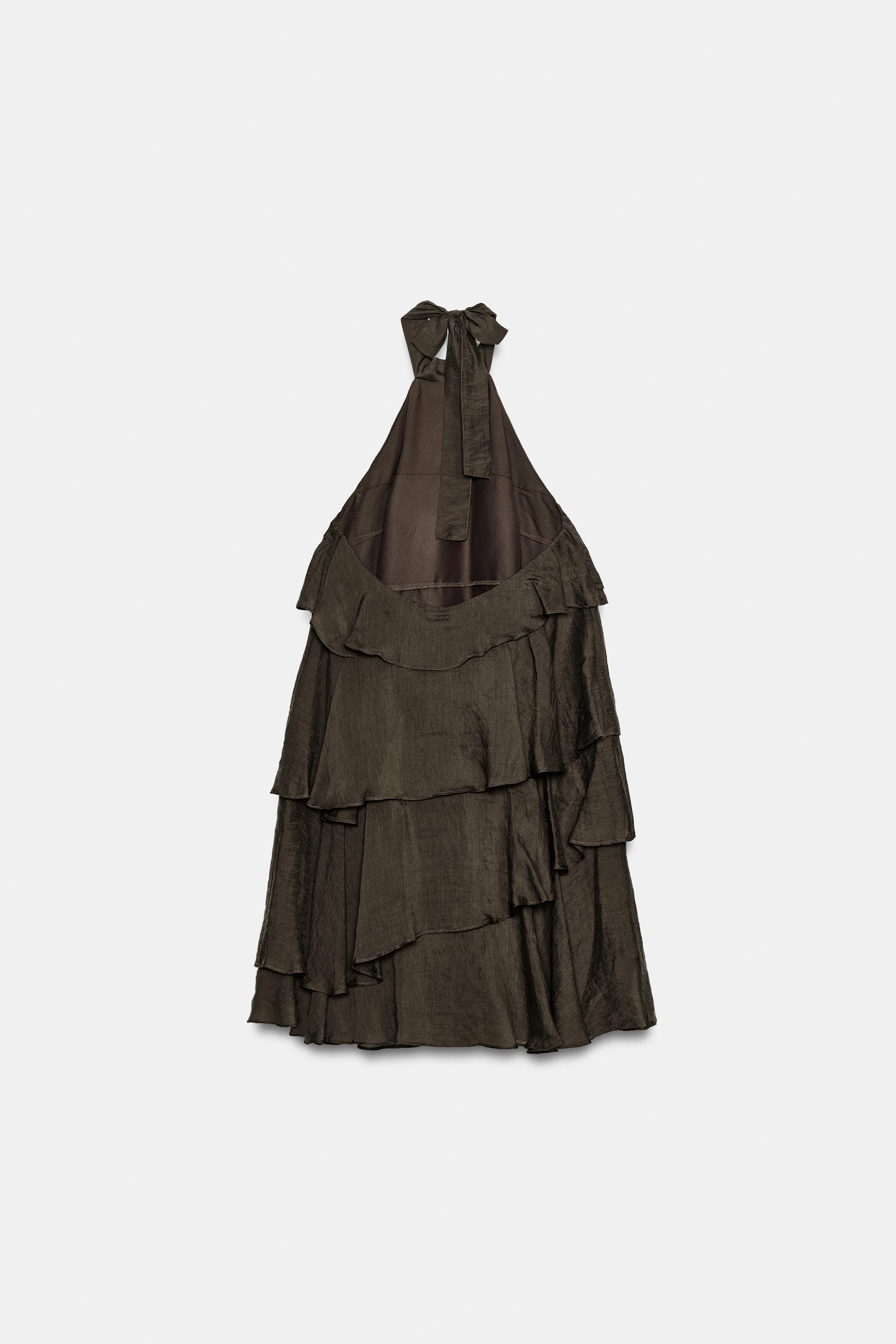 Женские платья Zara SHORT RUFFLED DRESS — фото 7