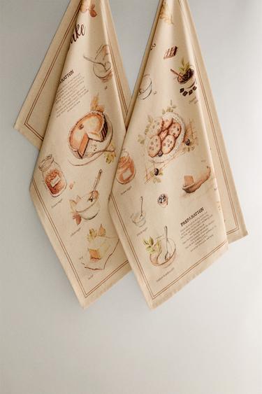 PACK OF COTTON PUMPKIN TEA TOWELS (PACK OF 2) - Green by Zara